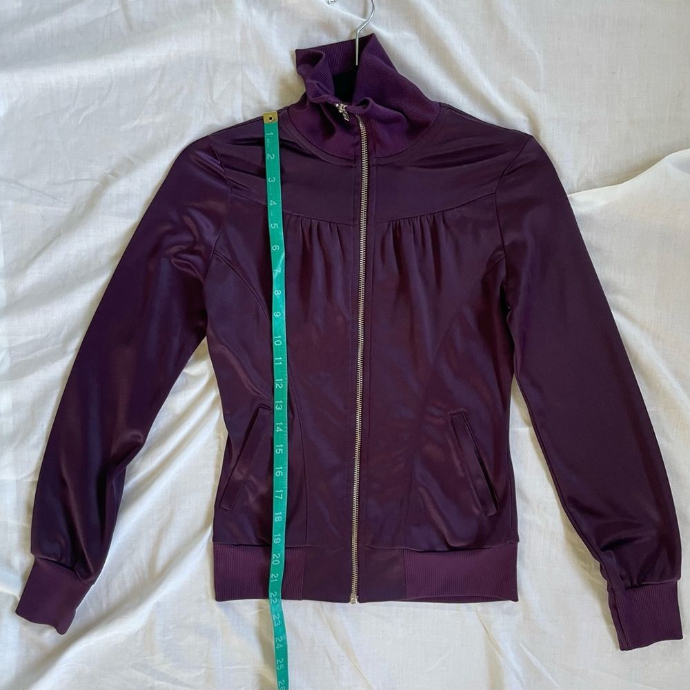 Vintage H&M Purple Satin Zip Jacket Track Technical Limited Edition y2k sz 2 XS - Picture 10 of 13